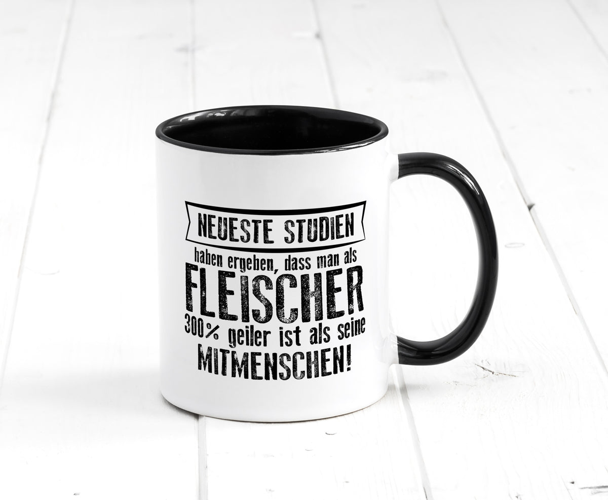 Neuste Studien: Fleischer | Schlachterei lustiger Spruch Geschenk Humor Tasse