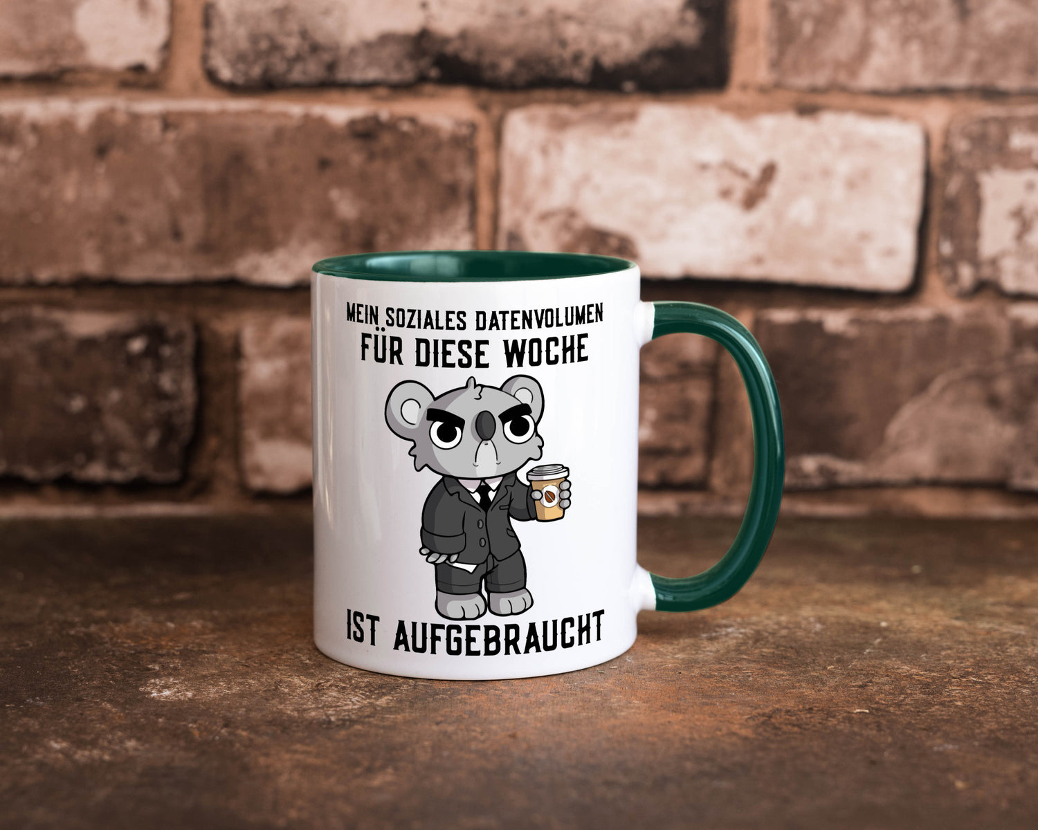 Soziales Datenvolumen | wütender Bär Einzelgänger Nerd Geschenkidee Humor Tasse