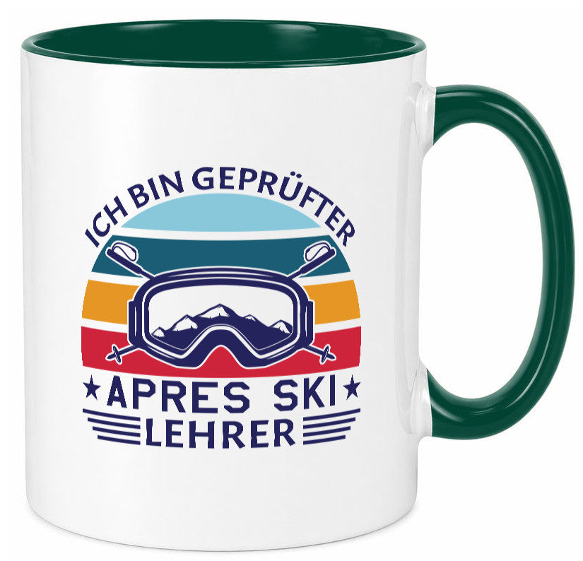 Geprüfter Apres Ski Lehrer | Ski-Brille Berge Ski-Stöck lustig Humor