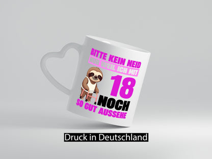 18. Geburtstag | Bitte kein Neid Faultier 18 Jahre Geschenk Geschenkidee