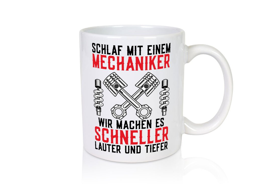 Schlafe mit Mechaniker | Laut und Tief Werkzeug Motor Humor Geschenkidee Tasse