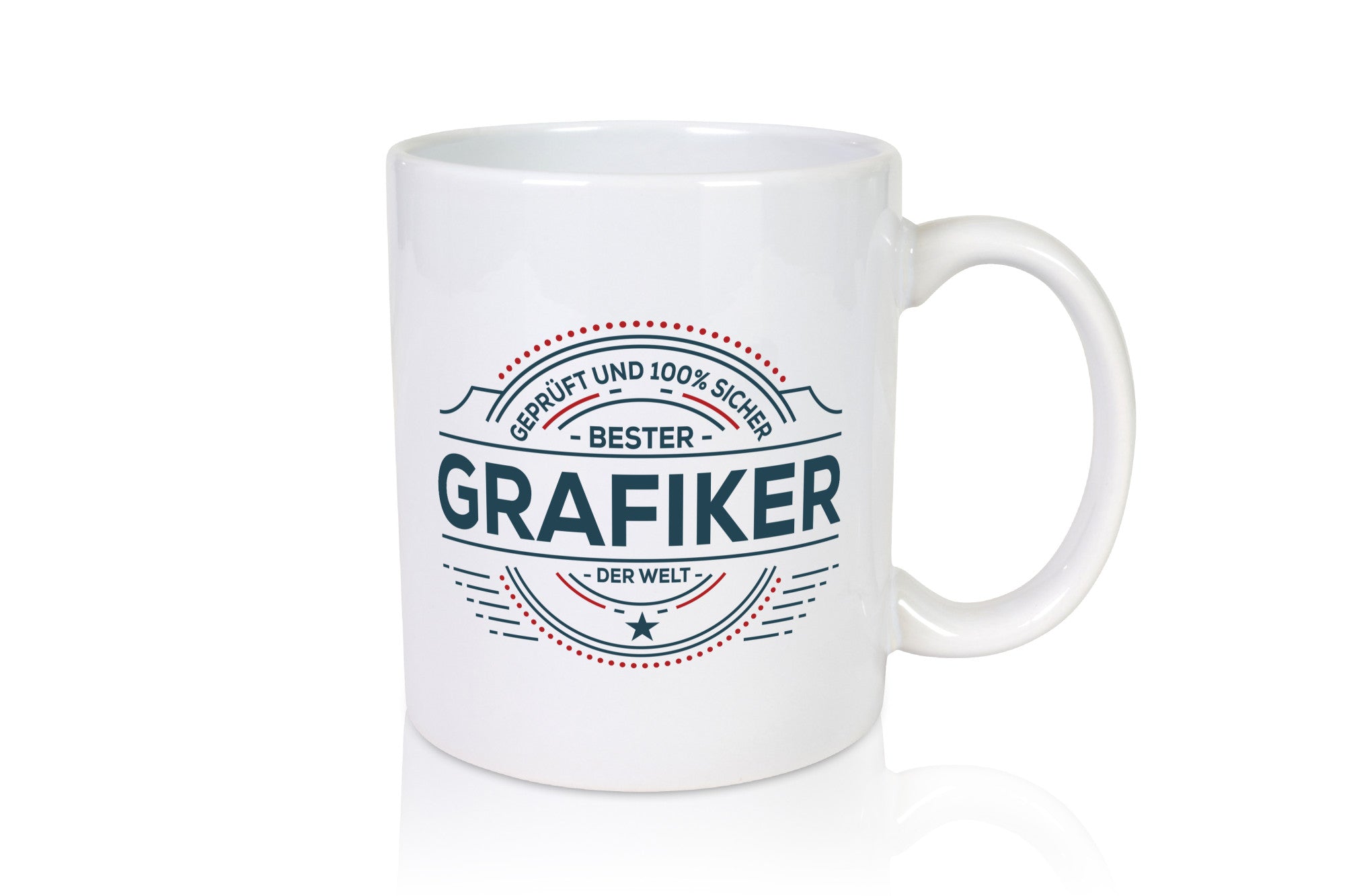 Geprüft und sicher: Grafiker | Grafik Design Humor Geschenkidee Tasse