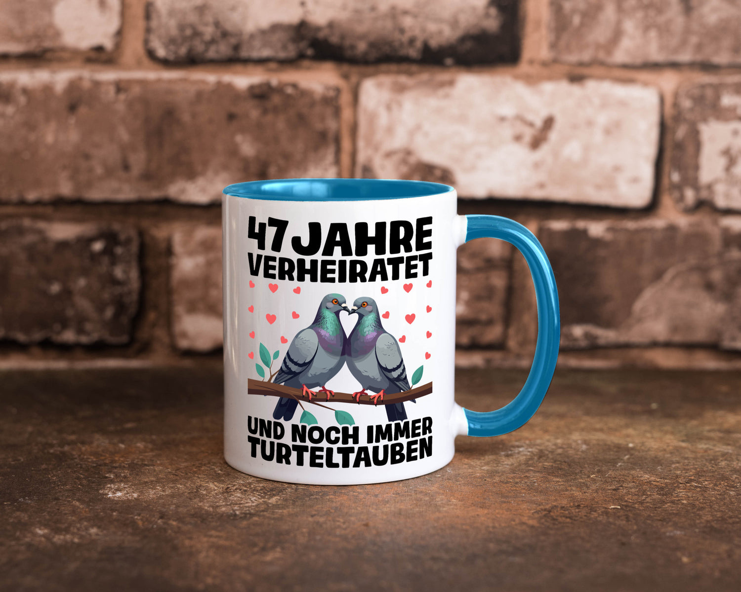 47 Jahre verheiratet | Turteltauben Ehe Ehepaar Humor Geschenkidee Tasse