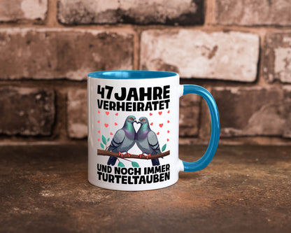 47 Jahre verheiratet | Turteltauben Ehe Ehepaar Humor Geschenkidee Tasse