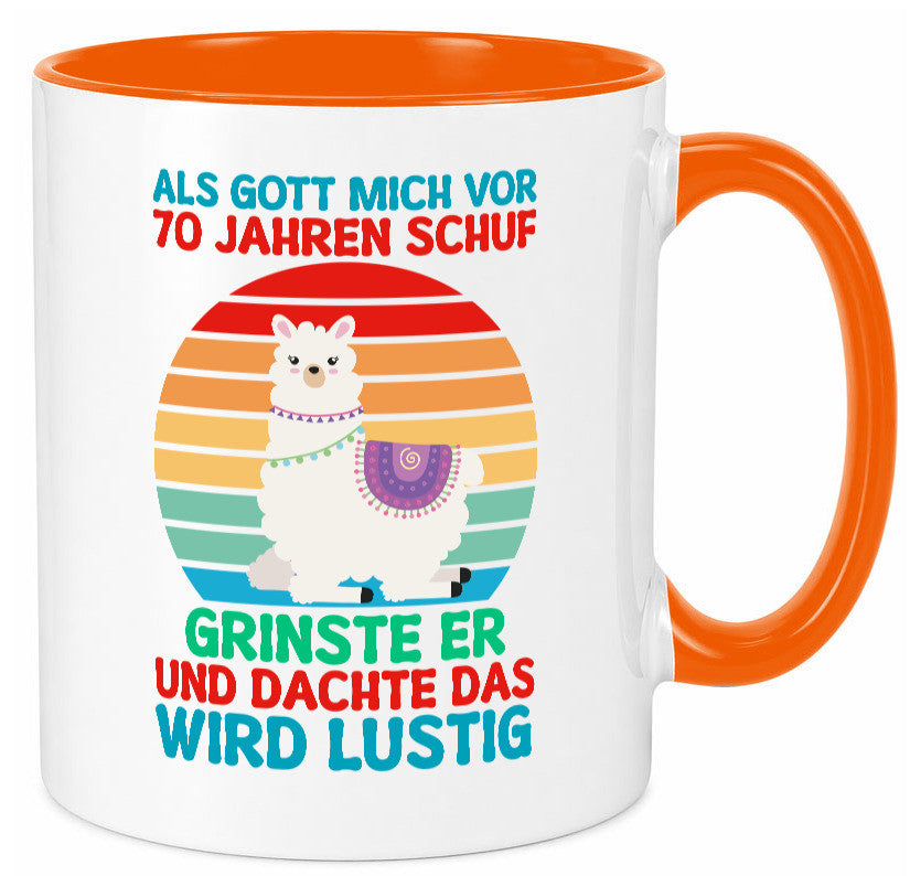 70. Geburtstag | 70Jahre Gut Schuf mich Lama Humor Geschenkidee Tasse