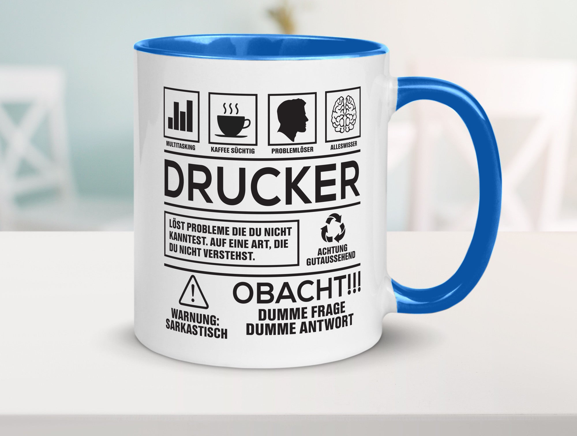 Achtung Probleme Drucker | Druckerei Print Medien Humor Geschenkidee Tasse