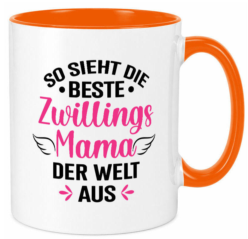 So sieht die Beste Zwillingsmama der Welt aus | Mama lustiger Spruch Geschenk Tasse