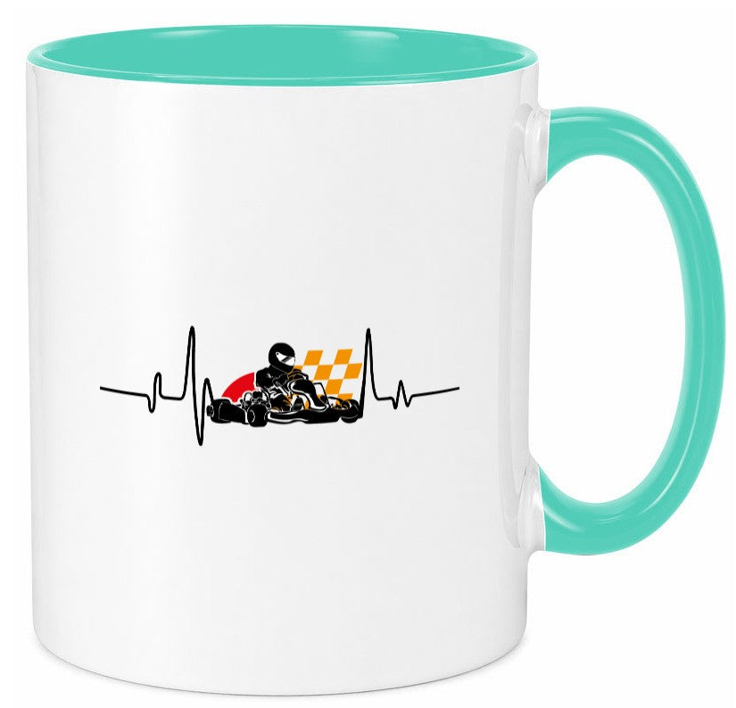 Go Kart Herzschlag | Kartsport Fan Fahrer Motor Geschenk Humor Geschenkidee Tasse
