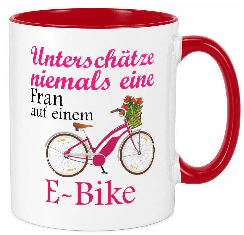 Unterschätze niemals eine Frau | E-Bike Sport Rad fahren lustig Humor