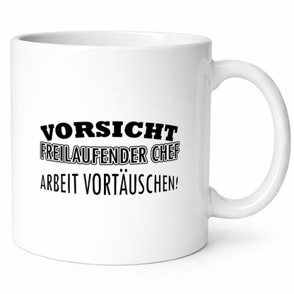 Freilaufender Chef lustig Arbeit Kollegen Büro Geschenk Tasse