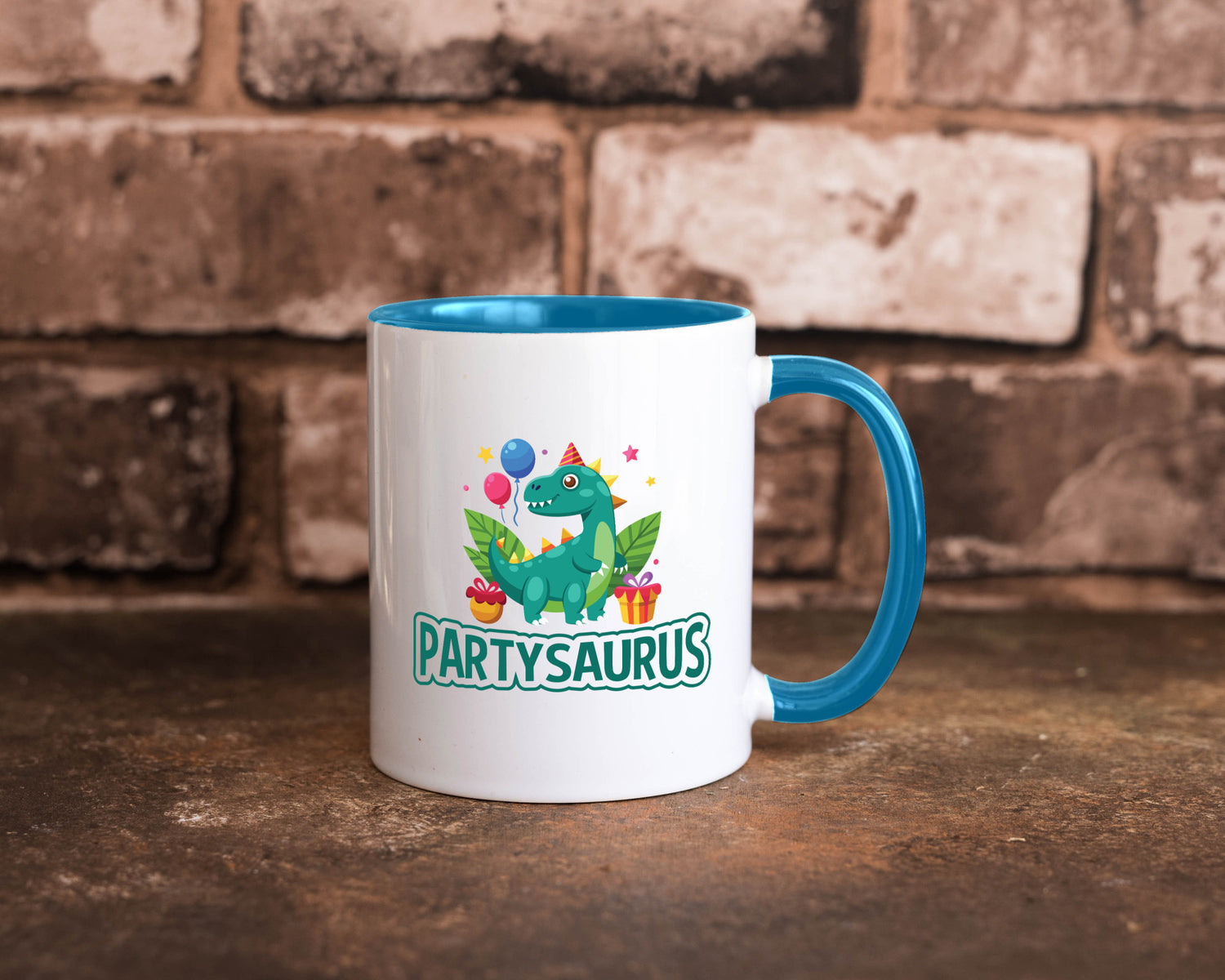 Partysaurus | Geburtstag Dinosaurier Luftballon Geschenkidee Humor Tasse
