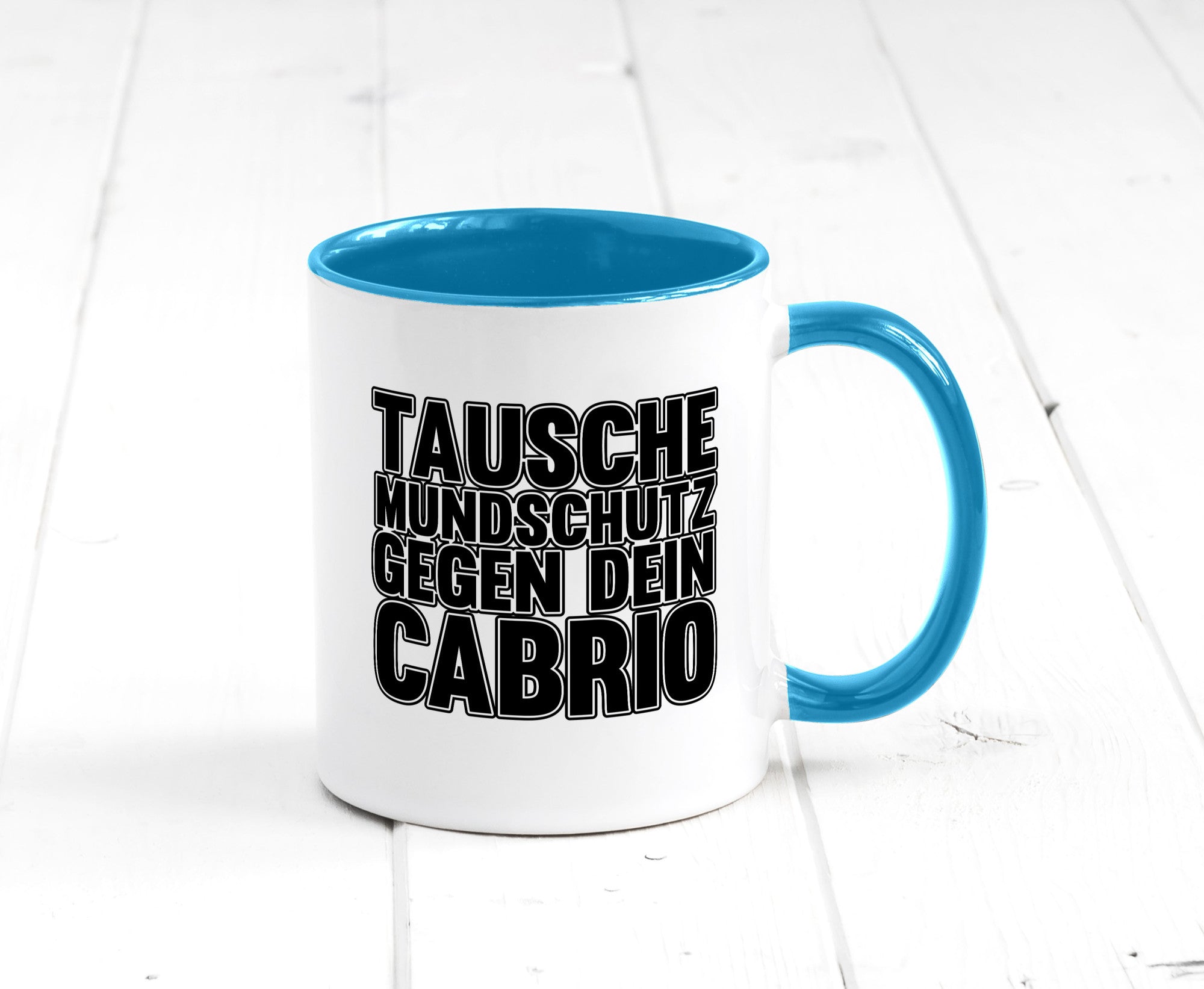 Tausche Mundschutz gegen Cabrio| | Cabrio Geschenkidee Humor Tasse