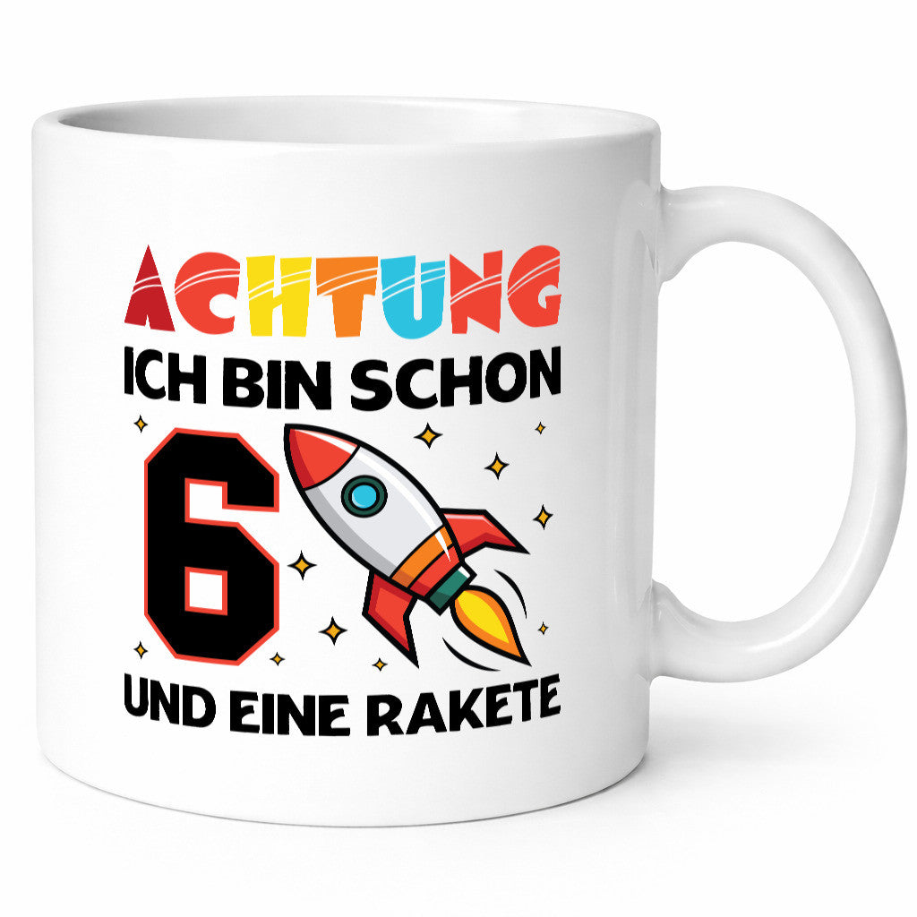 6. Geburtstag | Rakete Weltraum 6 Jahre Galaxy Humor Geschenkidee Tasse