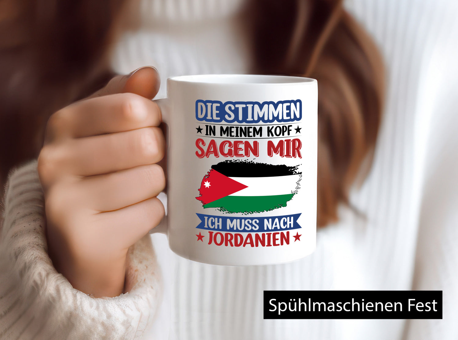 Jordanien | Urlaub Stimmen in meinem Kopf Traumland Humor Geschenkidee Tasse