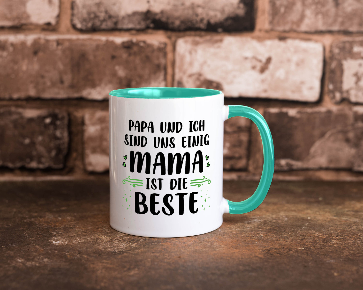 Papa und ich sind uns einige Mama ist die beste | Muttertag Geschenk Familie