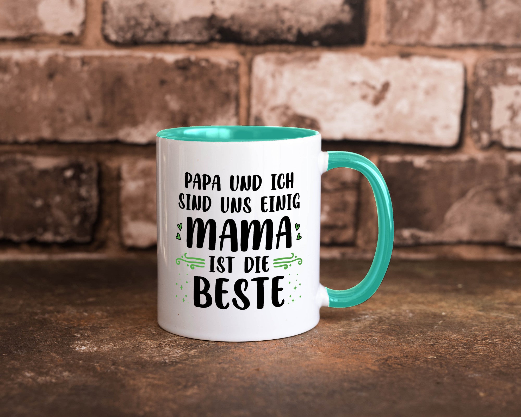 Papa und ich sind uns einige Mama ist die beste | Muttertag Geschenk Familie