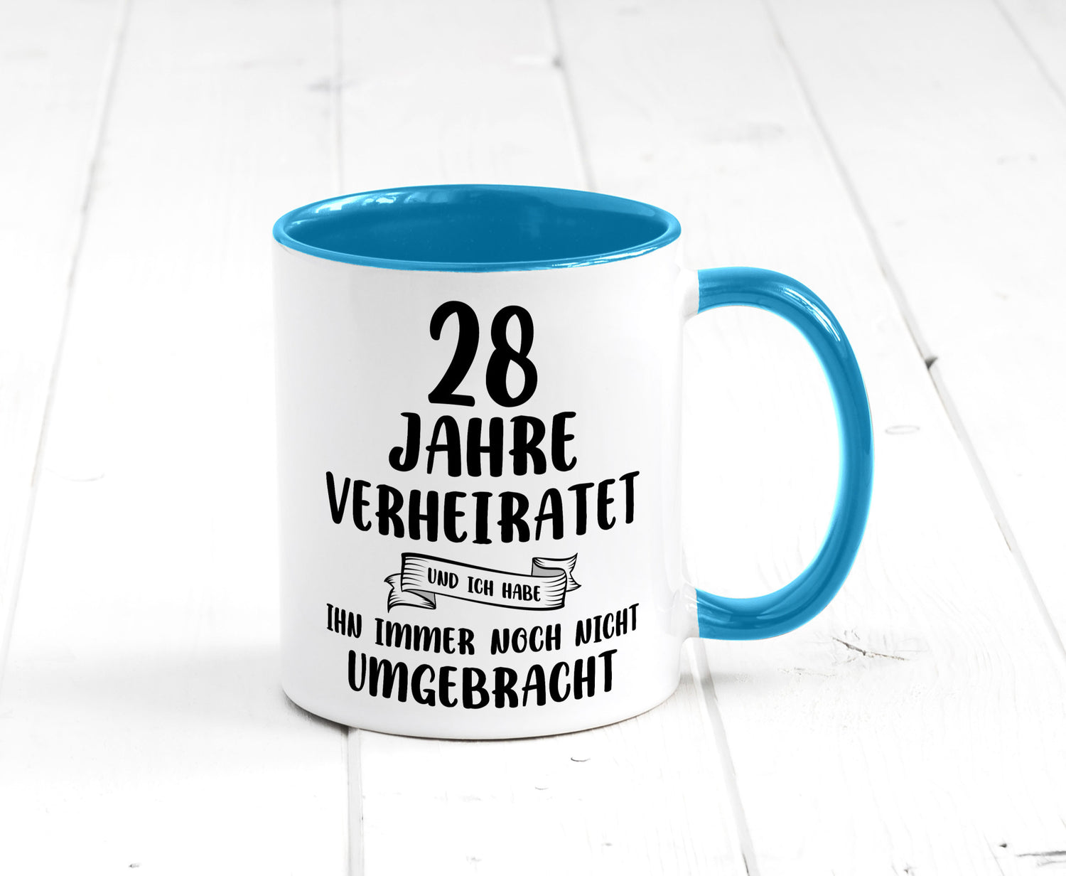28 Jahre Verheiratet, immer noch am Leben! Geschenkidee Humor Tasse