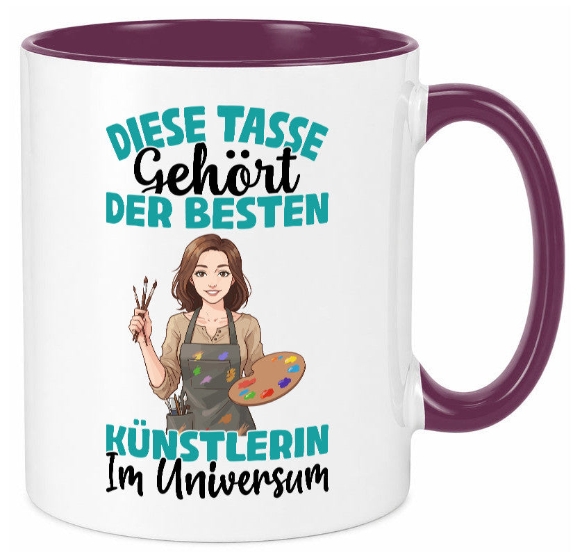 Im Universum: Künstlerin | Kunst lustig Humor Geschenkidee Geschenk Tasse