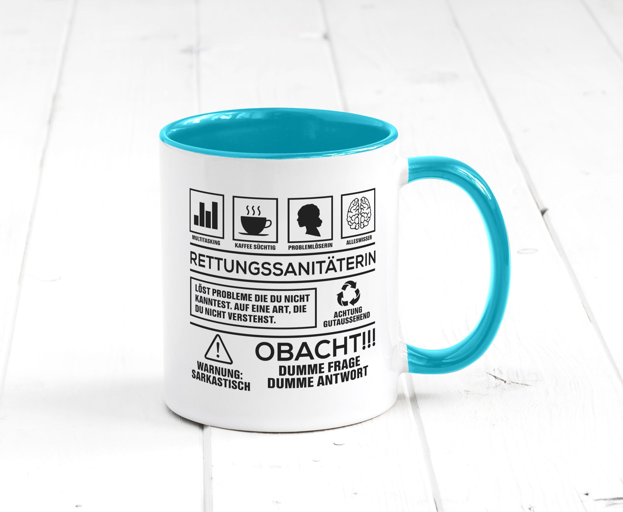 Achtung Probleme Rettungssanitäterin | Sanitäter Geschenkidee Humor Tasse