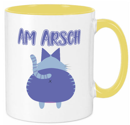 Am Arsch | Katzenmotiv Tasse Kollege Katzenbesitzer Geschenkidee Arbeit