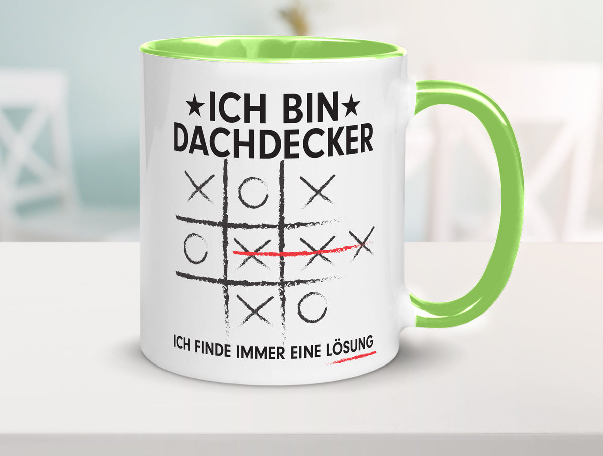 Lösung finden: Dachdecker | Dachbau Hausbau v2 Geschenkidee Humor Tasse