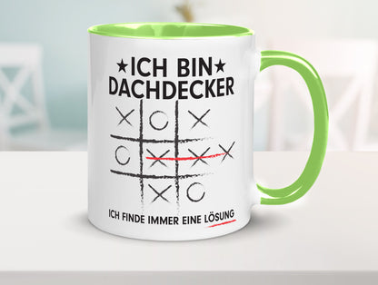 Lösung finden: Dachdecker | Dachbau Hausbau v2 Geschenkidee Humor Tasse