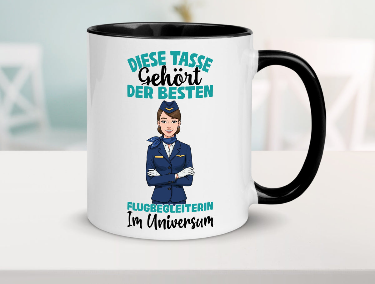 Im Universum: Flugbegleiterin | Stewardess Flughafen lustig Humor Geschenkidee Tasse