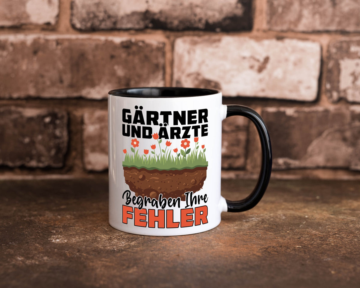 Gärtner und Ãrzte begraben ihre probleme | Humor Geschenkidee Tasse