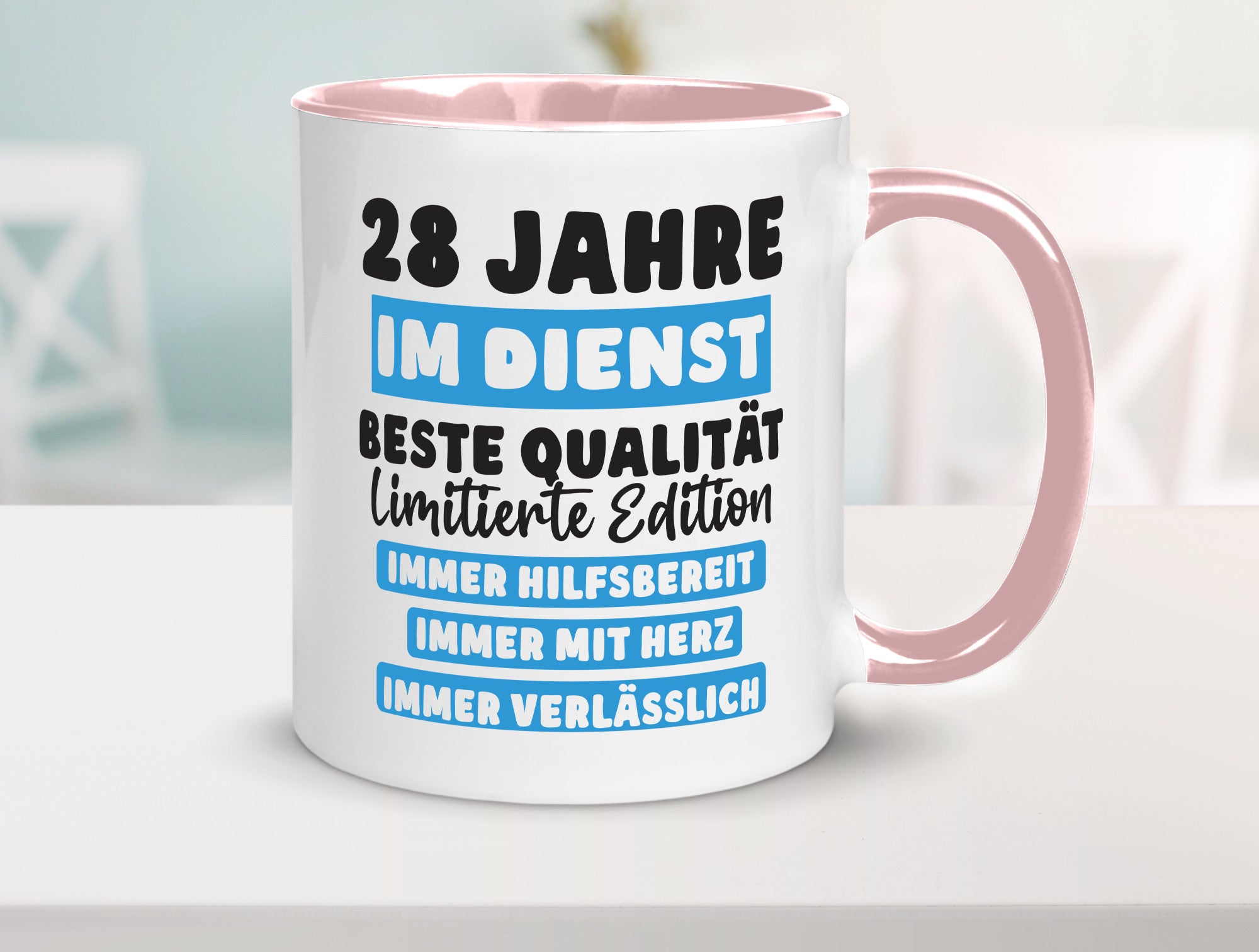 28 Jahre im Dienst | Jubiläum Arbeit v6 lustig Kollegen Büro Geschenk Tasse