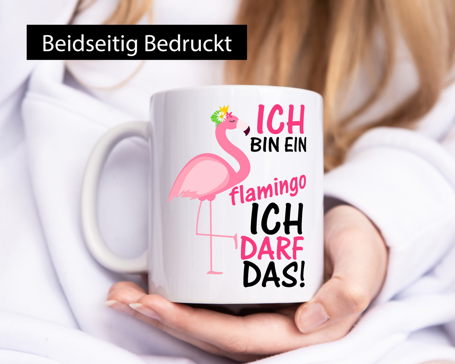 Ich bin ein Flamingo | Tier-Comic lustiger Spruch Blume Geschenk Tierliebhaber