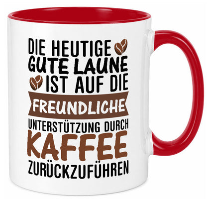 Unterstützung durch Kaffee | Kaffeliebhaber gute Laune Geschenk Humor