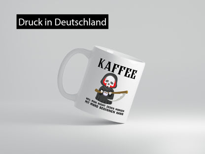 Morgen kann nicht immer mit mord beginnen lustig Humor Geschenkidee Geschenk