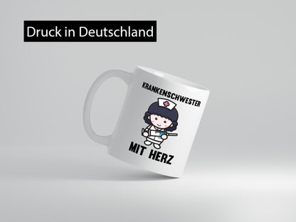 Krankenschwester mit Herz | Nurse Krankenhaus Geschenkidee Humor Tasse