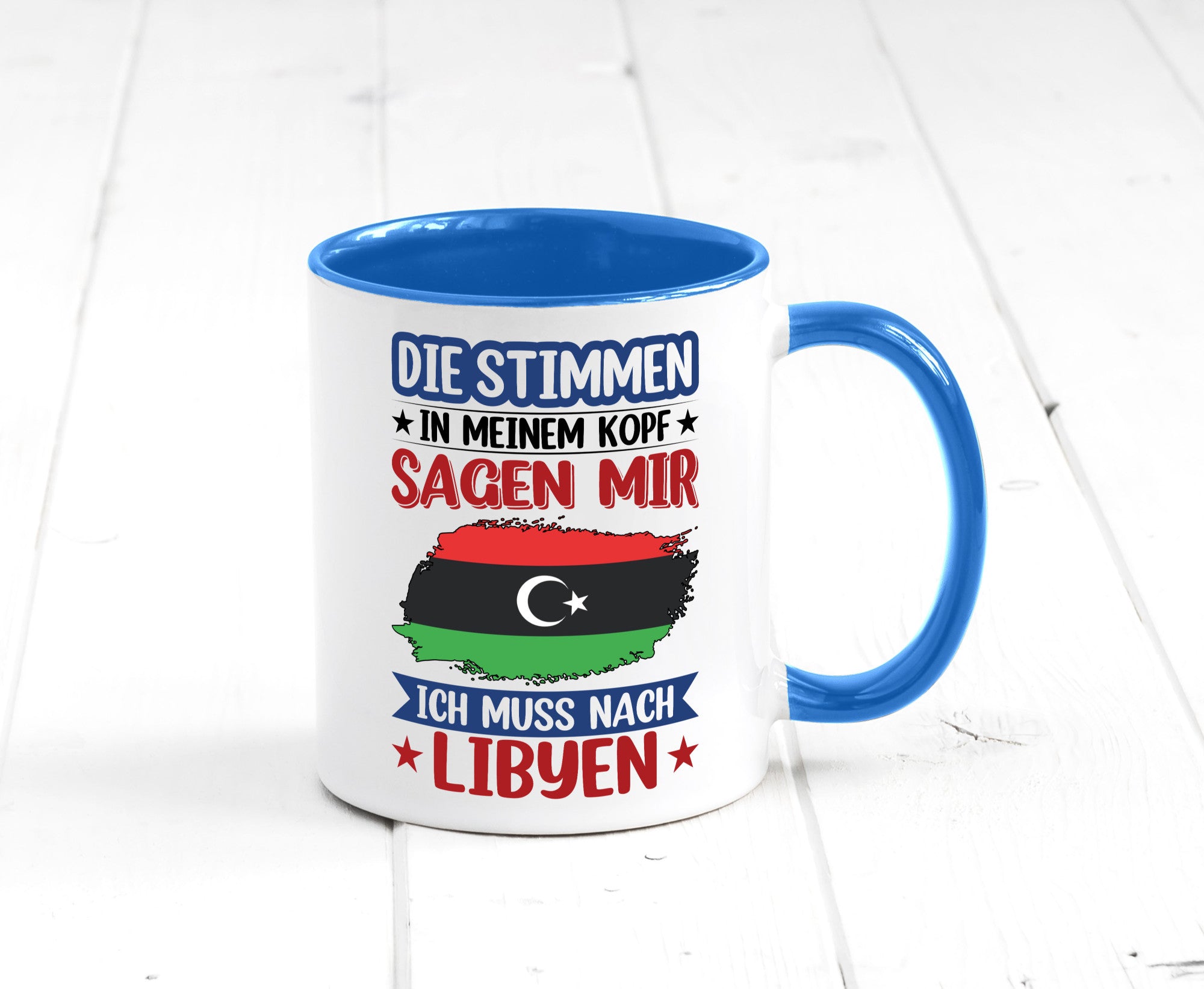 Libyen | Urlaub Stimmen in meinem Kopf Traumland Geschenkidee Humor Tasse