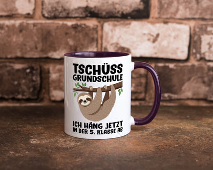 Tschüss Grundschule ich häng jetzt in der 5. Klasse ab Humor Geschenkidee Tasse