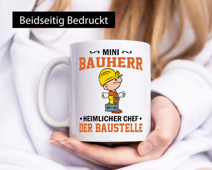 Mini Bauherr Heimlicher Chef | Bauen bagger lustig Arbeit Kollegen Büro