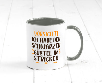 Schwarzen Gürtel im Stricken | Stricknadel lustiger Spruch Geschenk Humor