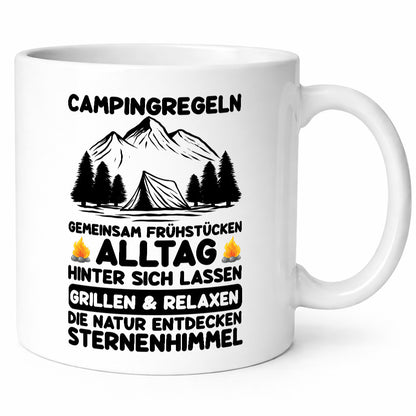 Campingregeln | Camping Grillen Relaxen Lagerfeuer Humor Geschenkidee Tasse