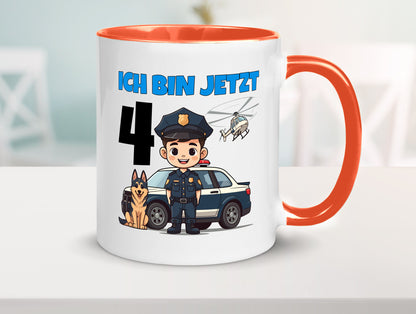 4. Geburtstag | 4 Jahre Polizei Kind Polizeiauto Humor Geschenkidee Tasse