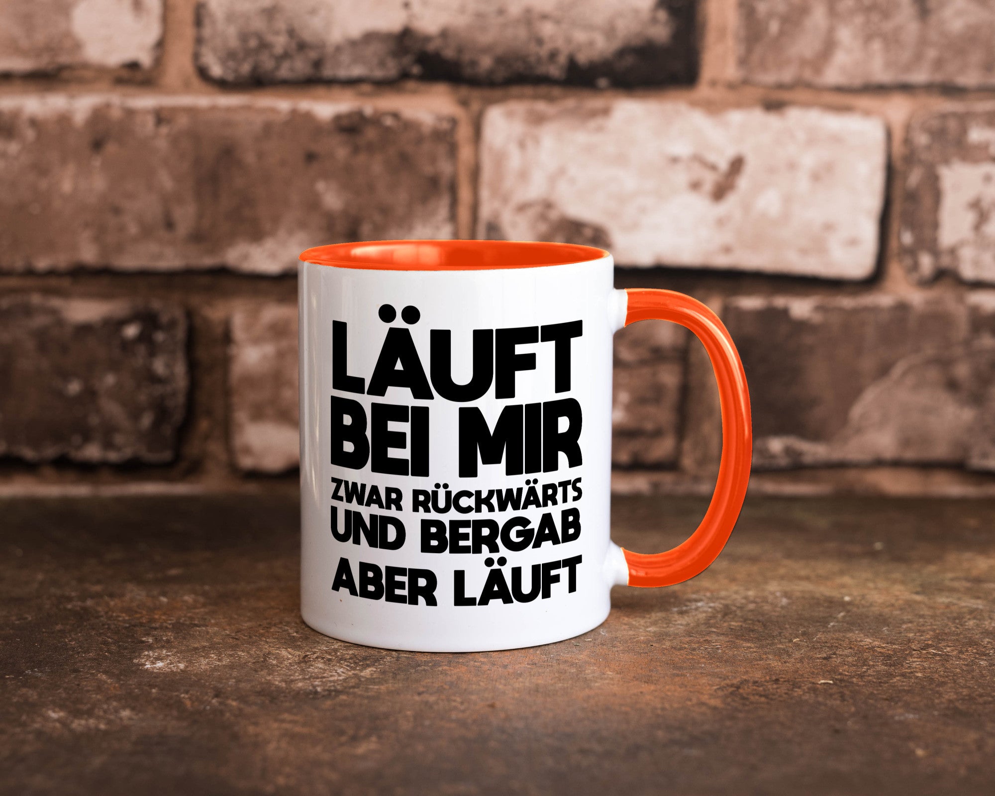 Läuft bei mir | Rückwerts aber Motivation Geschenkidee Humor Tasse