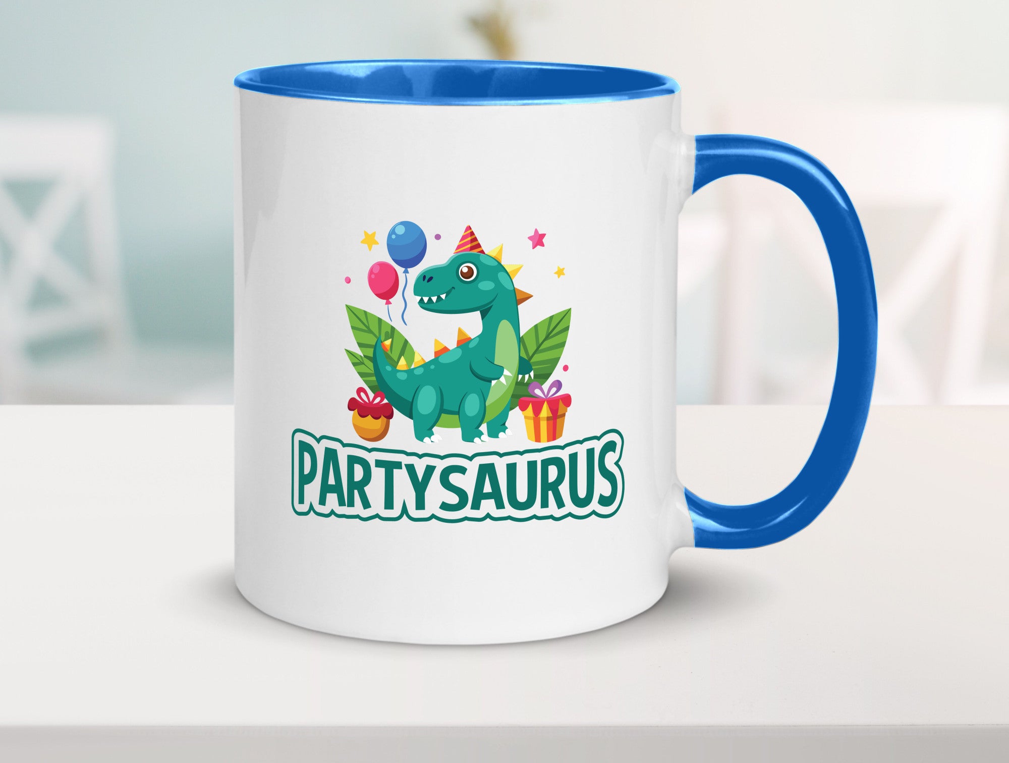 Partysaurus | Geburtstag Dinosaurier Luftballon Geschenkidee Humor Tasse