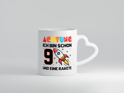 9. Geburtstag | Rakete Weltraum 9 Jahre Galaxy Humor Geschenkidee Tasse