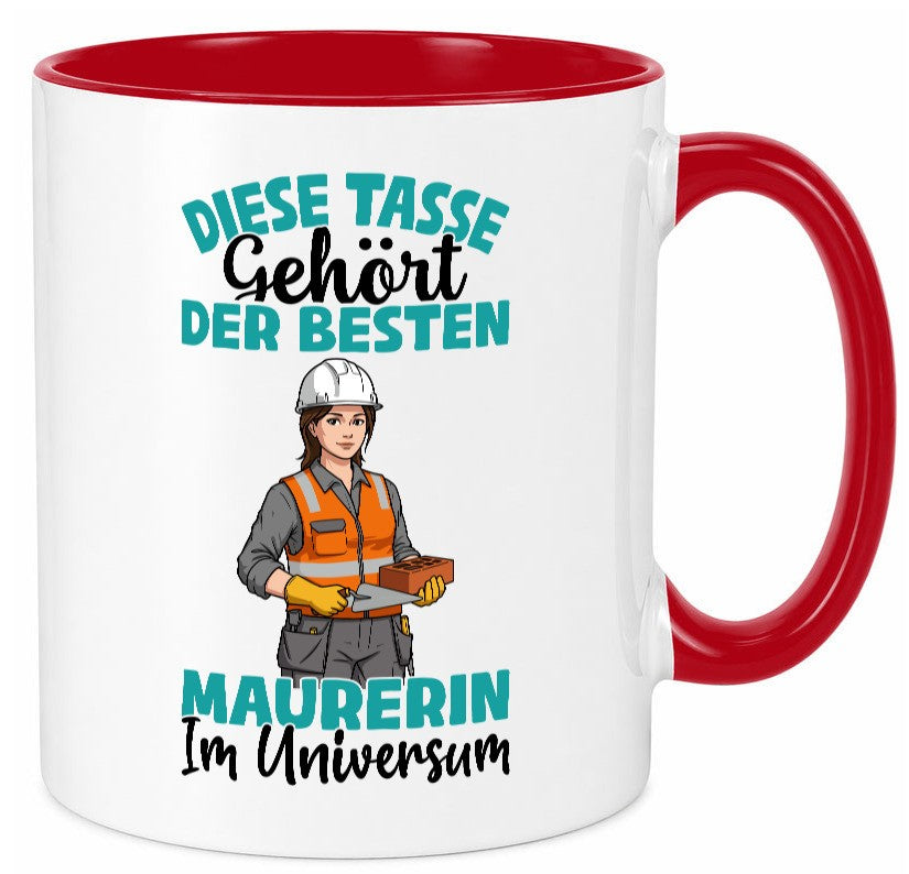 Im Universum: Maurerin | Bau Handwerkerin Geschenkidee Humor Tasse