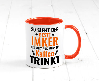 Kaffee trinkt: Imker | Imkerei lustiger Spruch Geschenk Humor Geschenkidee Tasse