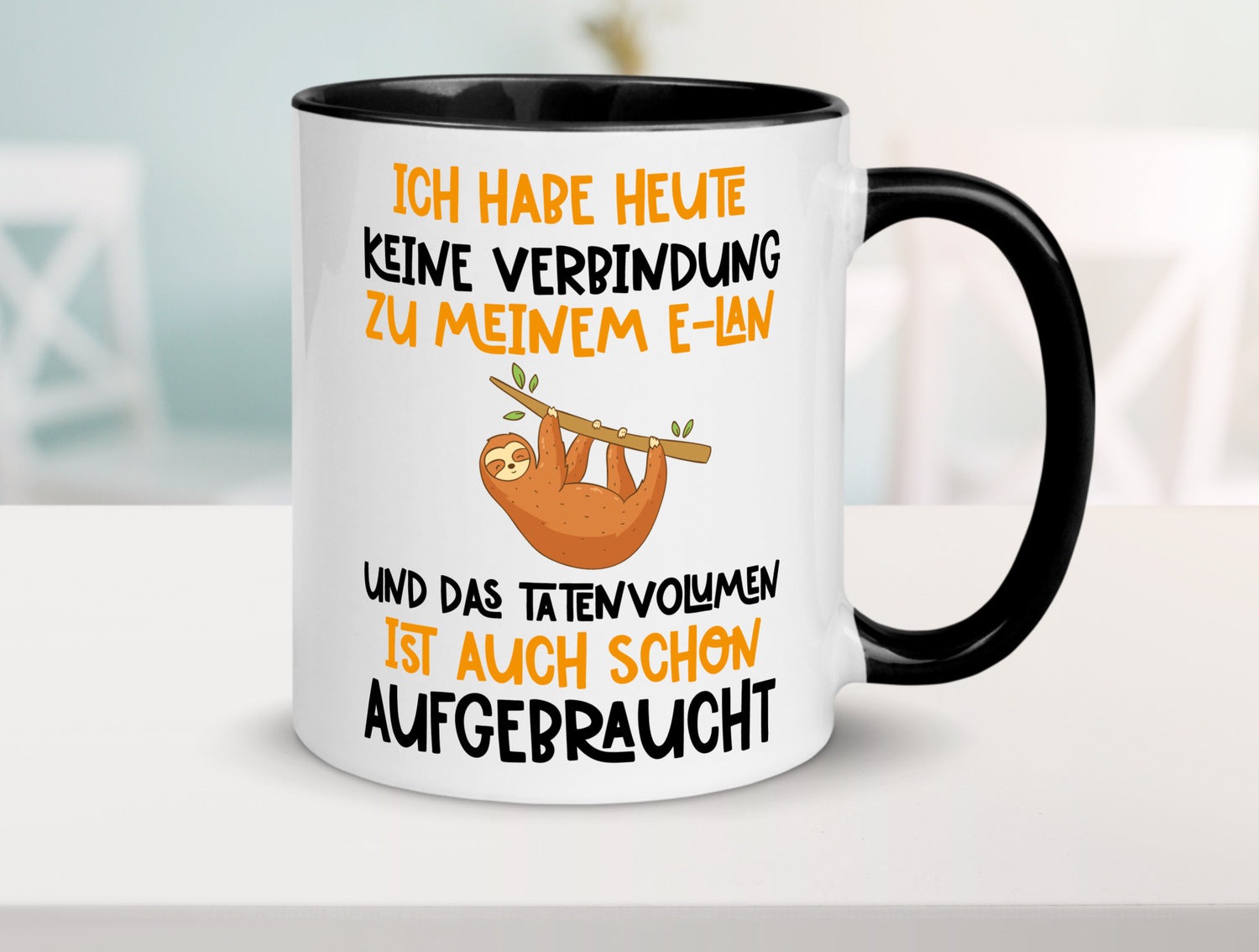 Tatenvolumen aufgebraucht | Spruch Humor Faultier Tierliebhaber Geschenkidee