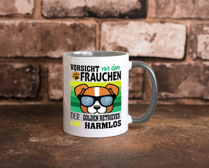 Vorsicht vor dem Frauchen Golden Retriever ist Harmlos lustiger Spruch Geschenk