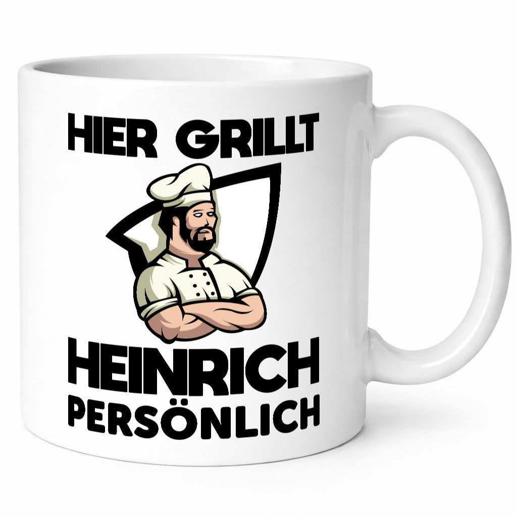 Hier Grillt Heinrich Persönlich | Grillmeister Geschenk Humor Geschenkidee