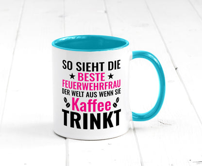 Kaffee trinkt: Feuerwehrfrau | Feuerwehr Geschenkidee Humor Tasse