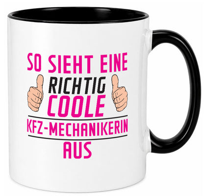 Richtig Coole KFZ-Mechanikerin | Mechaniker KFZ Humor Geschenkidee Tasse