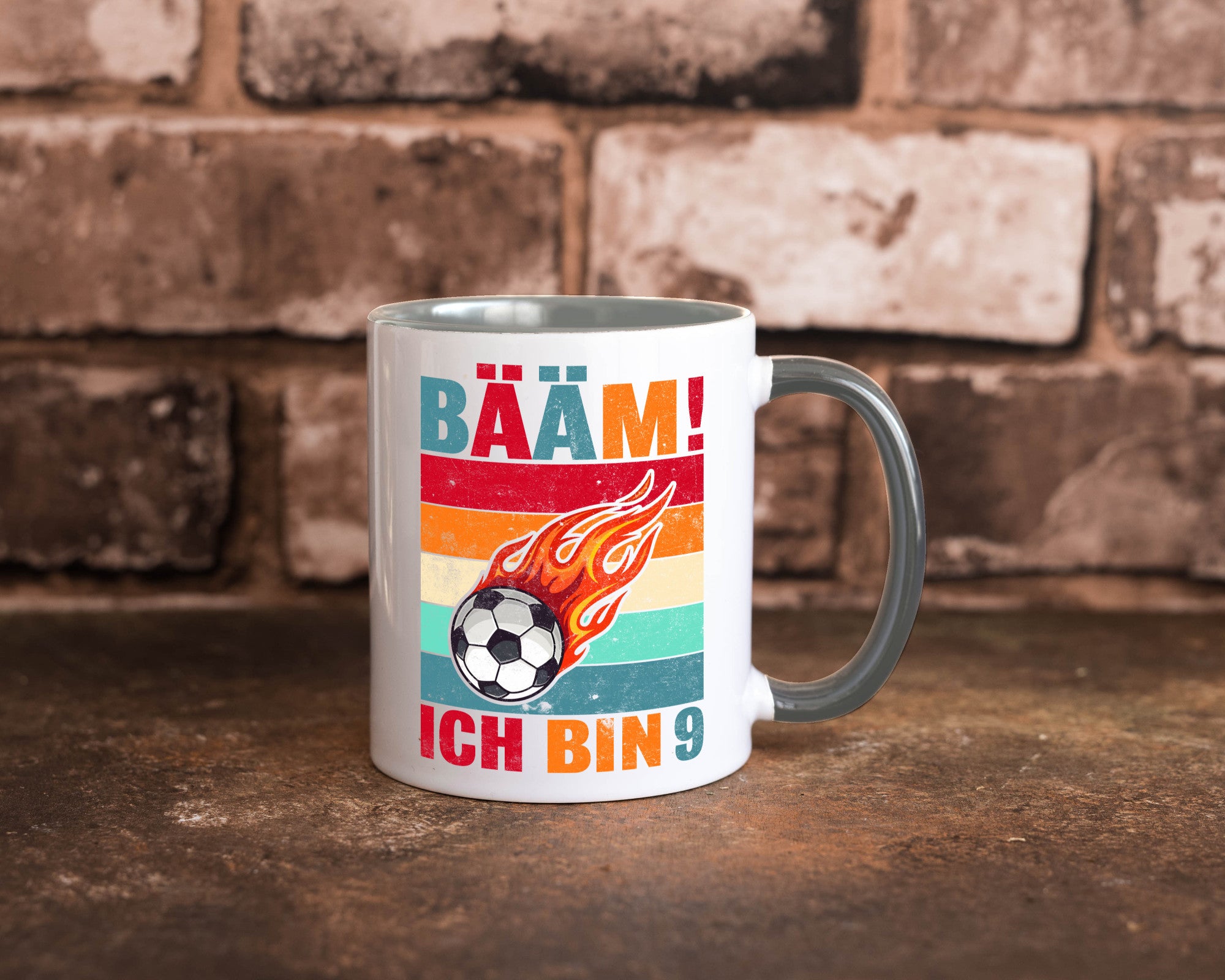 9. Geburtstag | Bääm ich bin 9 Fußball Geschenkidee Humor Tasse